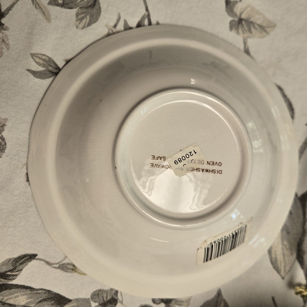 Hankook Seine Blue Flowers & Vines Scalloped Cereal Salad Bowls 7"-Porcelain 2 - Picture 4 of 9